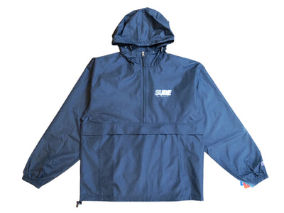 Champion Banner Racing Hooded Packable Quarter-Zip Jacket - Black / White