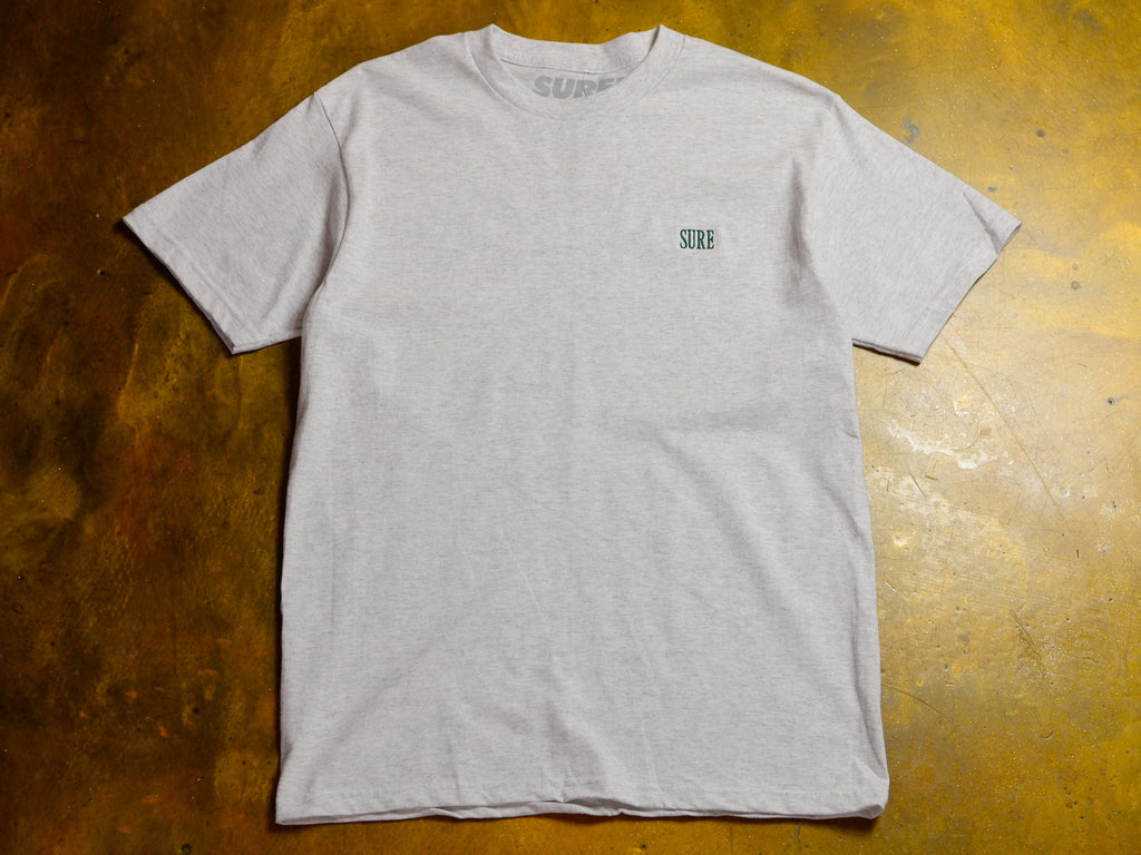 Crew Embroidered T-Shirt - Ash / Forest