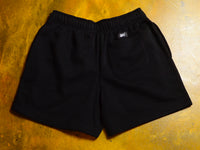 Crew Embroidered Relaxed Track Short - Black