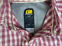 Vintage Plaid Short Sleeve Shirt - White / Burgundy / Lemon