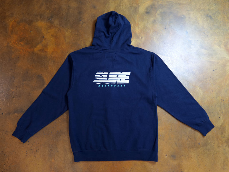 Banner Racing Zip Hood Fleece - Navy / White