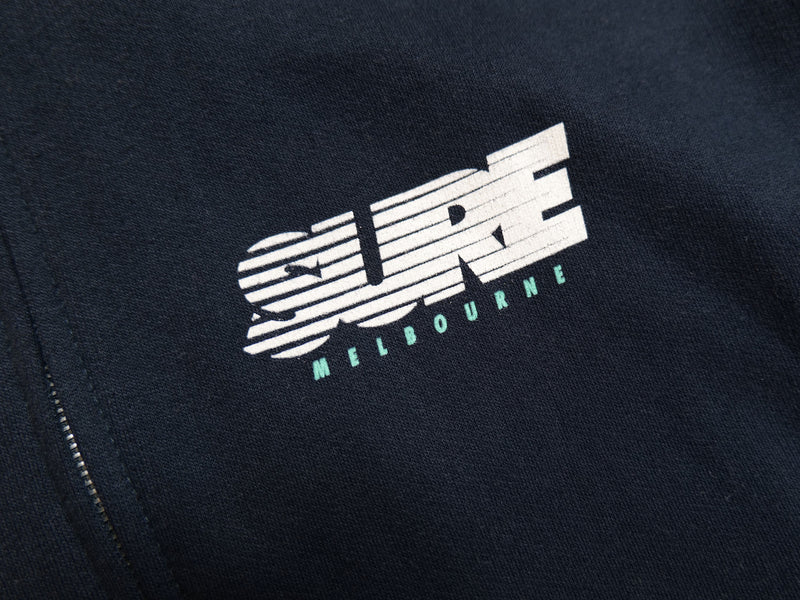 Banner Racing Zip Hood Fleece - Navy / White