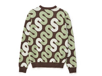 Tile Intarsia Knit Sweater - Chocolate