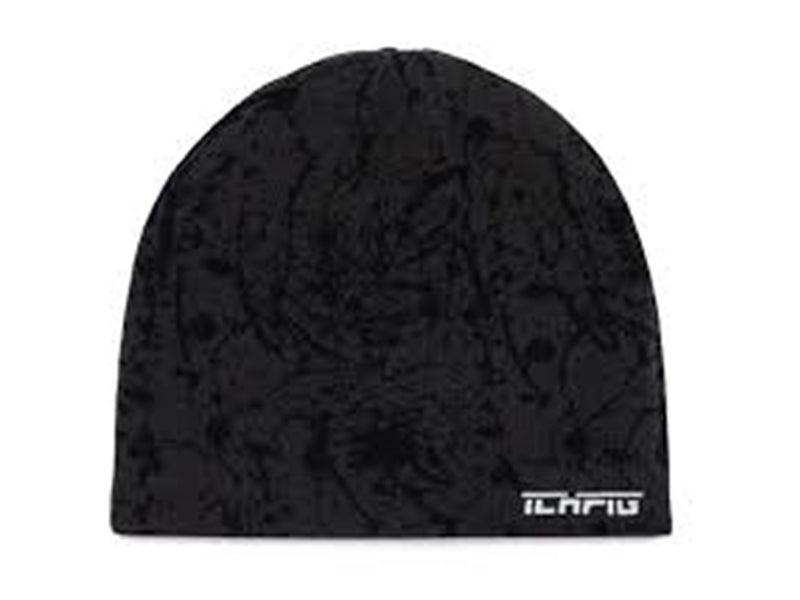 Splatter Reversible Skull Beanie - Black / Umber