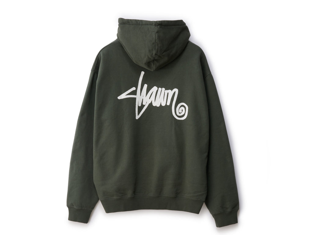 Shawn Script Hooded Fleece - Washed Forest