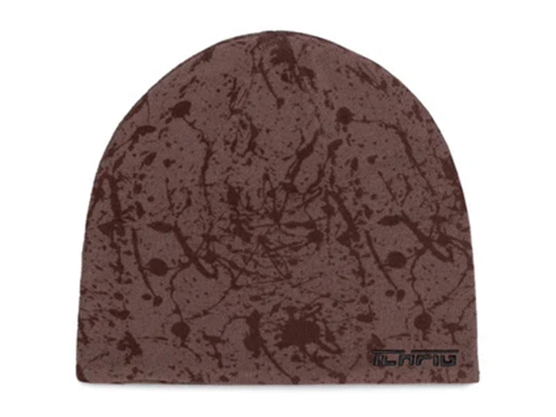 Splatter Reversible Skull Beanie - Black / Umber