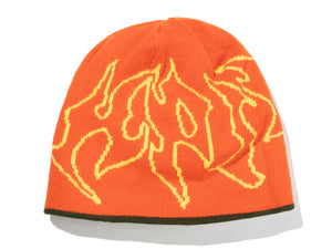 Razor Reversible Skull Beanie - Olive / Orange