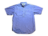 Vintage Performance Half Button Short Sleeve Shirt - Navy