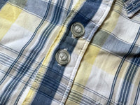 Vintage Plaid Short Sleeve Shirt - White / Navy / Lemon