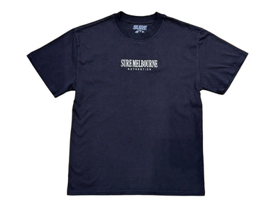 Sure - Authentics Embroidered Heavyweight T-Shirt - Faded Black / White