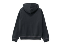 Script Zip Thru Hooded Fleece - Black