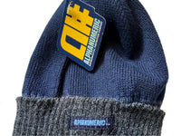 Vintage Striped Knit Beanie - Navy / Grey