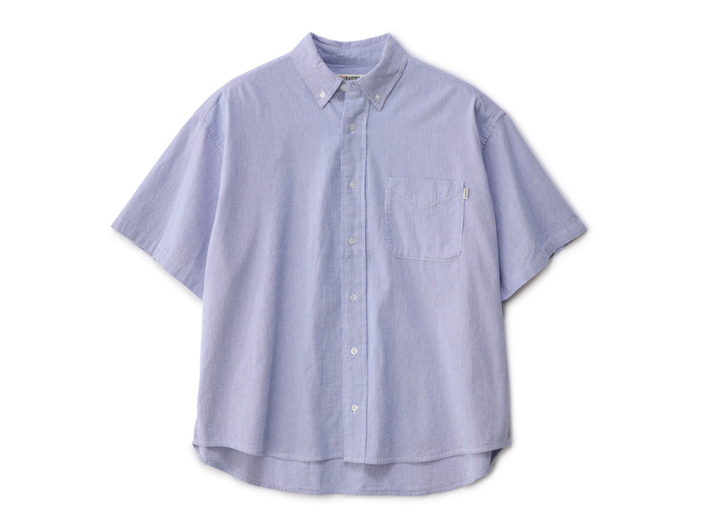 Classic Oxford Short Sleeve Shirt - Navy Stripe