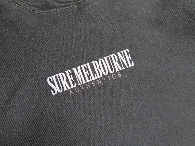 Little Lonsdale St. Super Heavyweight Reverse Weave Crew Fleece - Black / Grey