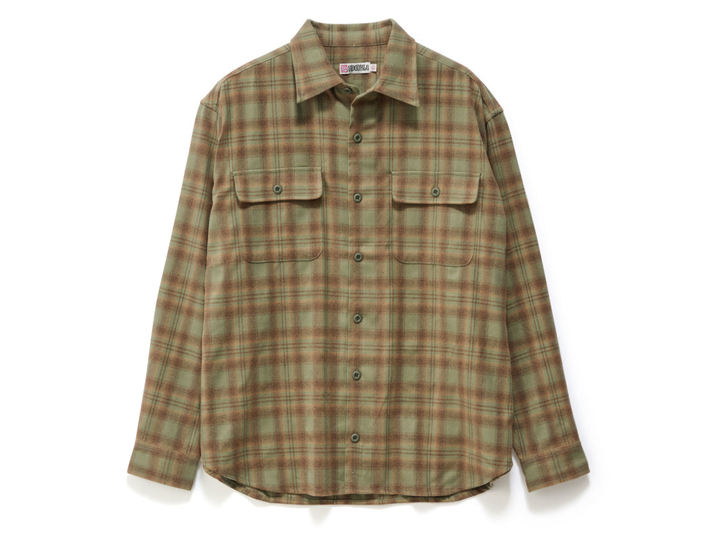 Plaid Long Sleeve Overshirt - Sage