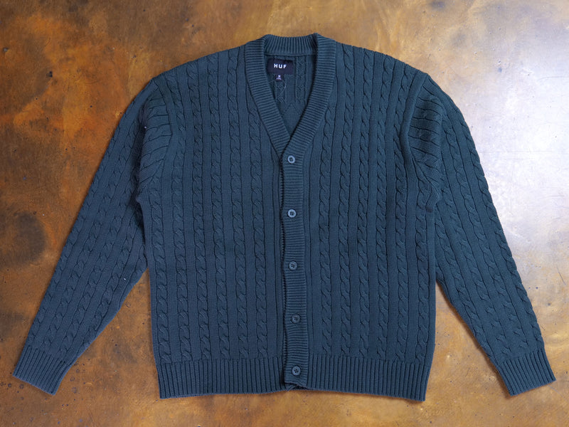 TT Jacquard Cardigan - Hunter Green