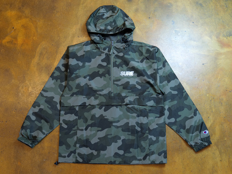 Champion Banner Racing Hooded Packable Quarter-Zip Jacket - Camo / White