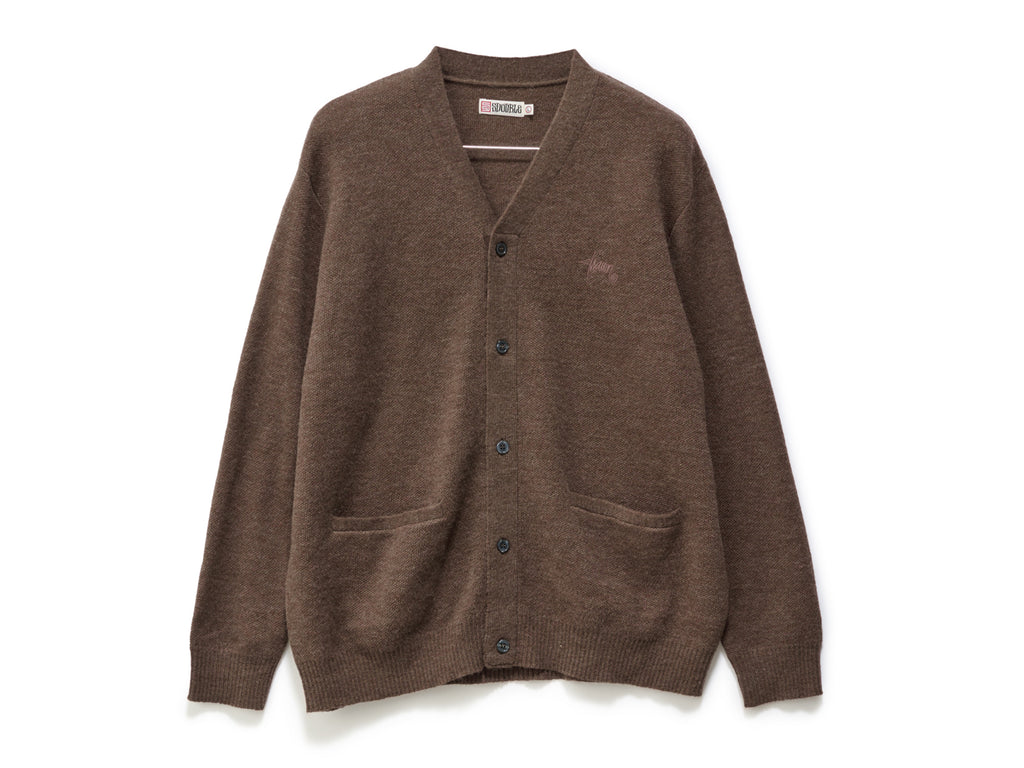 Knit Script Cardigan - Chocolate