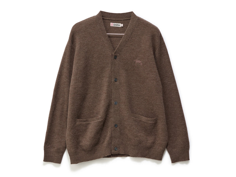 Knit Script Cardigan - Chocolate