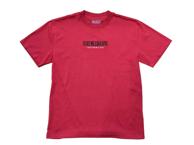 Sure - Authentics Embroidered Heavyweight T-Shirt - Faded Cardinal / Black