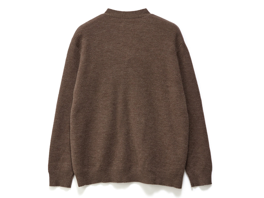 Knit Script Cardigan - Chocolate