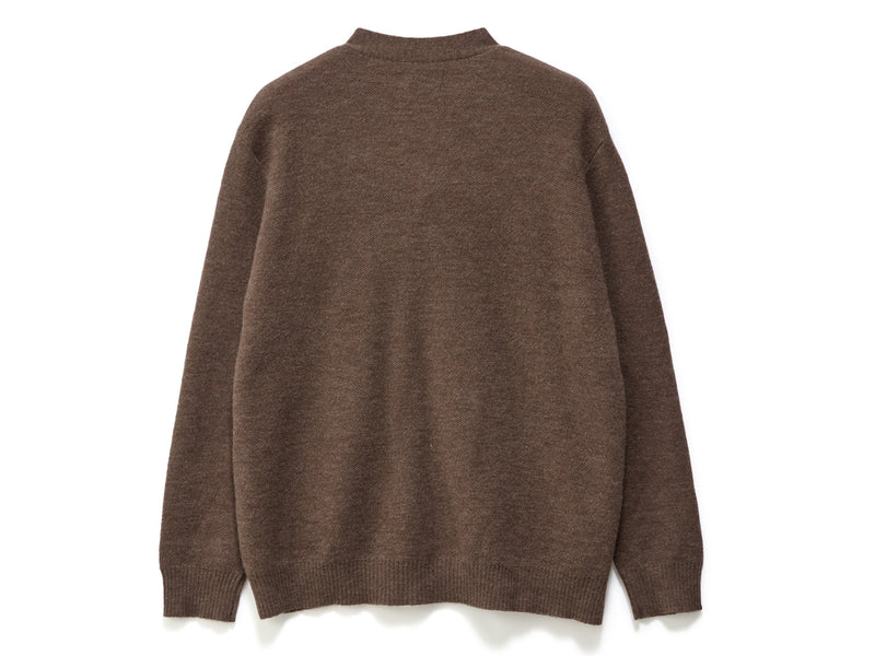 Knit Script Cardigan - Chocolate