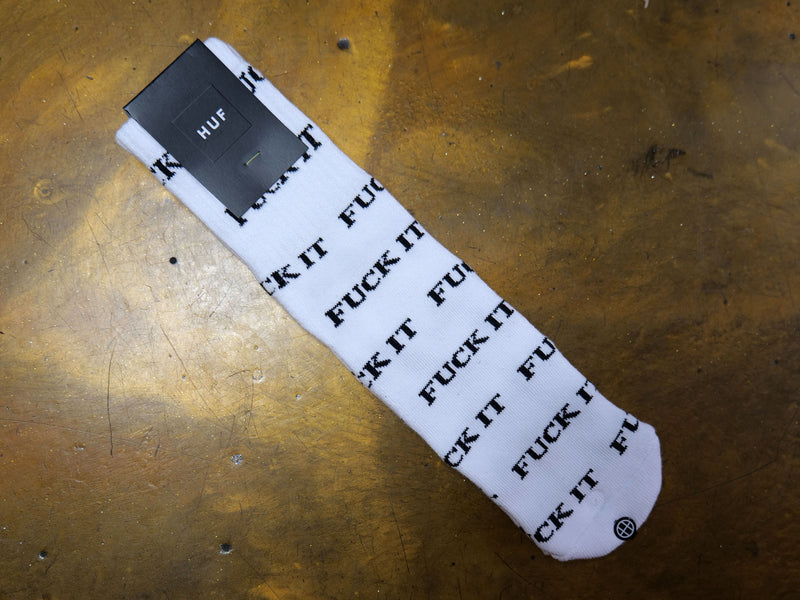 Fuck It 1/4 Sock - White