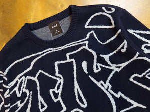 Outlines Crewneck Sweater - Navy