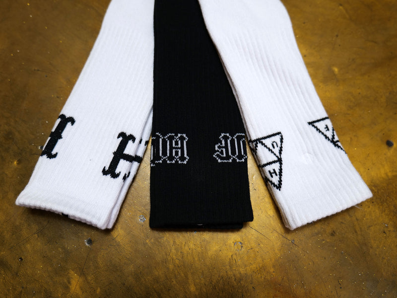 Core 3 Pack Crew Sock - Black / White