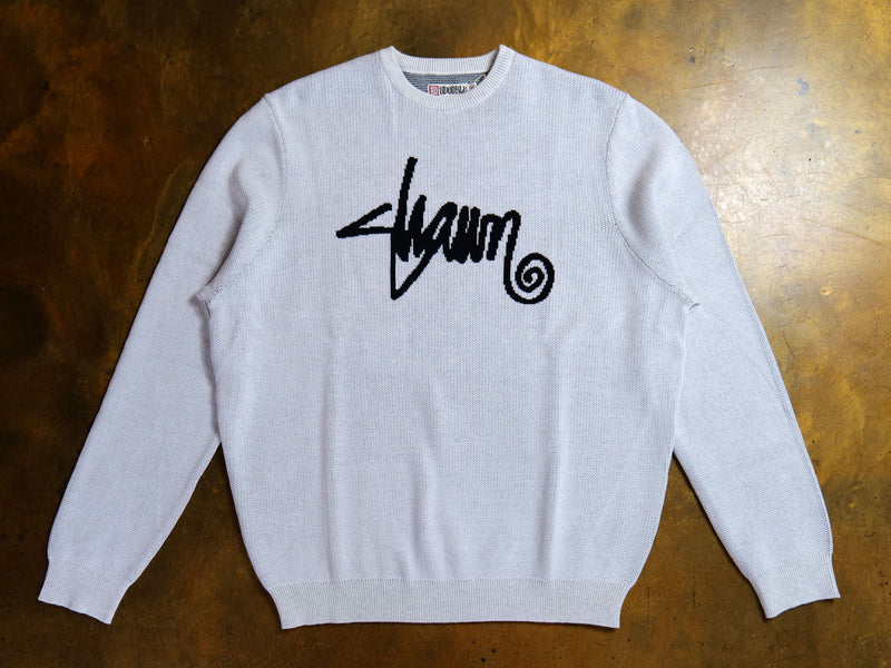 Shawn Script Knit - White