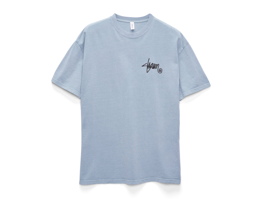 Shawn Script T-Shirt - Washed Baby Blue