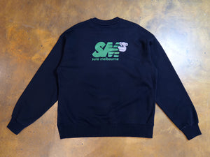 Clippy Heavy Fleece Crew - Black / Dark Green