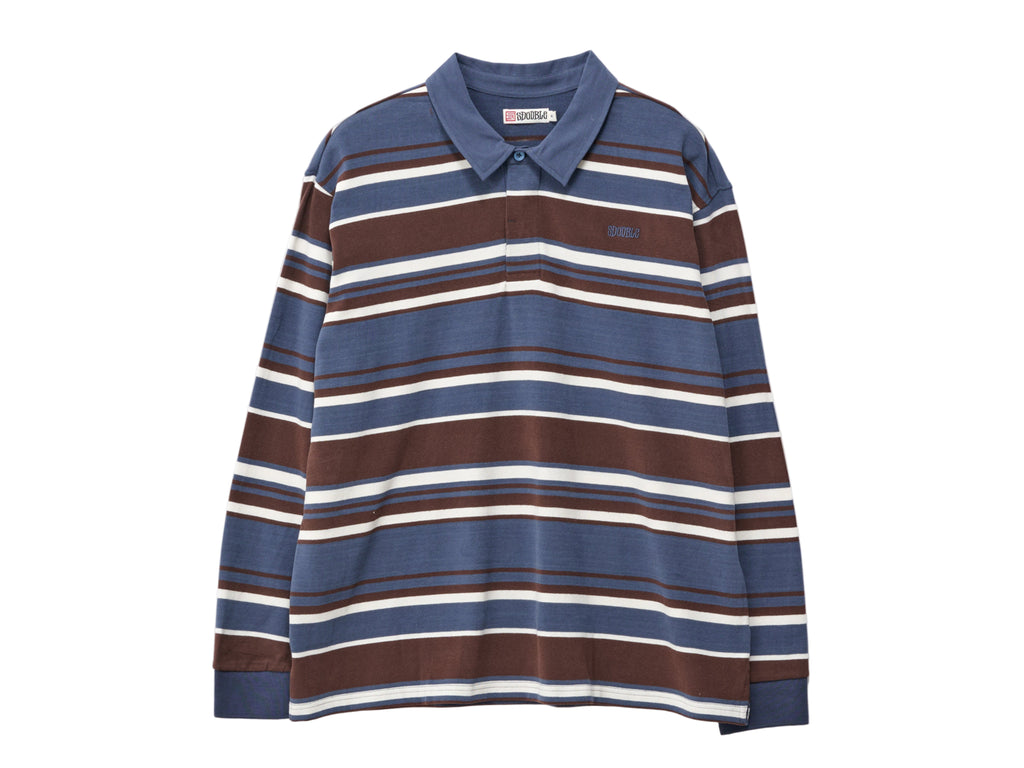 Peach Stripe Rugby - Navy