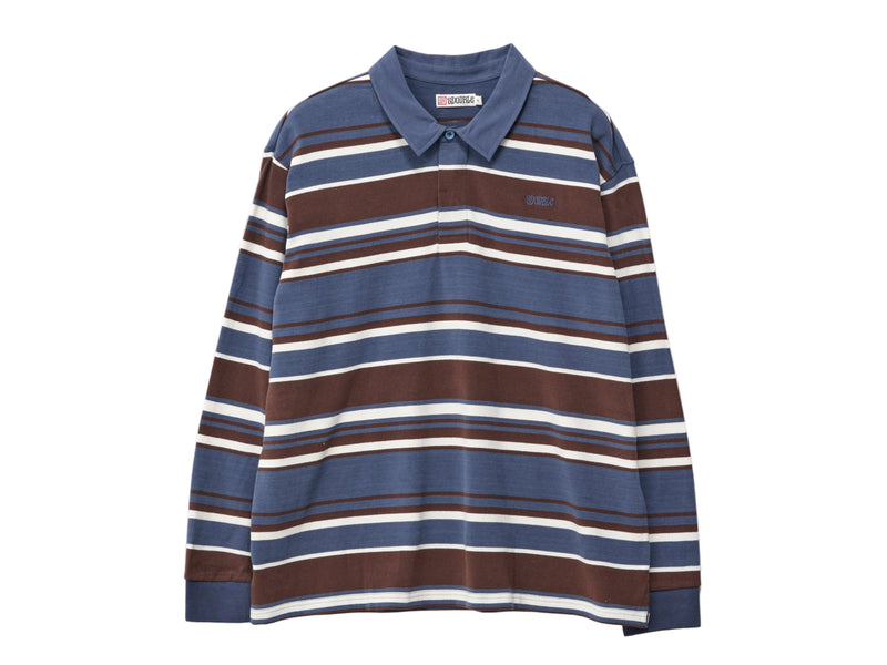 Peach Stripe Rugby - Navy