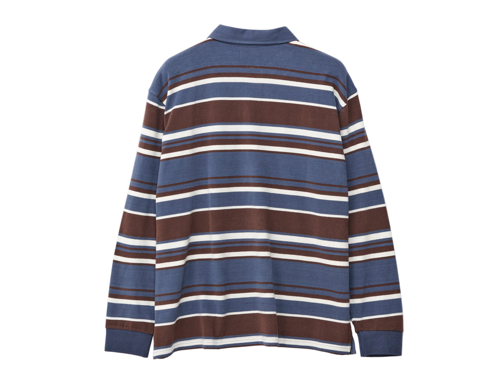 Peach Stripe Rugby - Navy