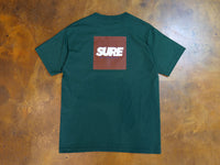 Banner Square T-Shirt - Forest Green / Chocolate / White