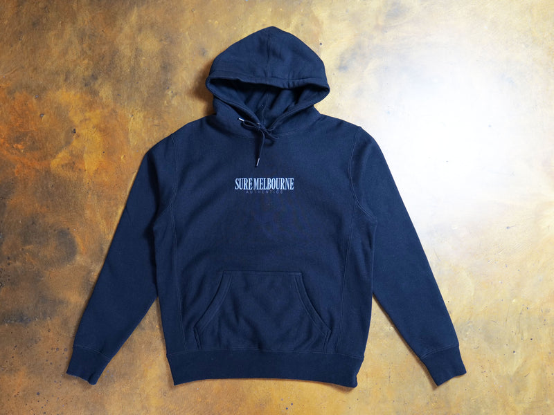 Little Lonsdale St. Super Heavyweight Reverse Weave Hooded Fleece - Black / Grey