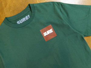 Banner Square T-Shirt - Forest Green / Chocolate / White