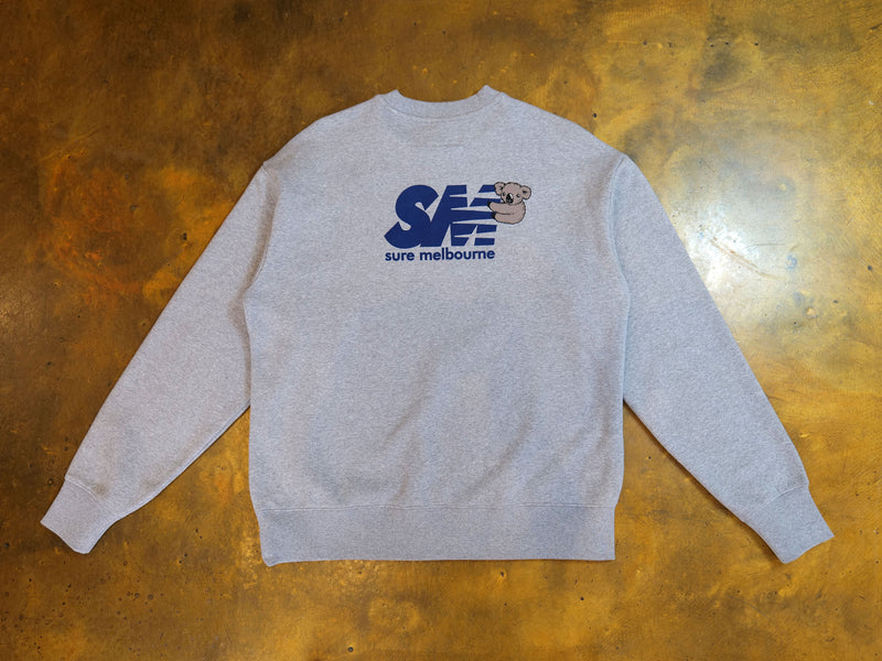 Clippy Heavy Fleece Crew - Grey / Navy