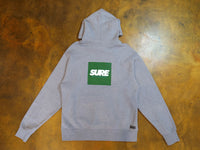 Banner Square Heavy Weight Hood - Grey Marl / Forest Green / White