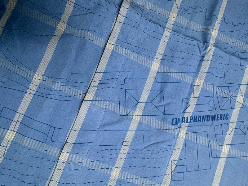 Vintage Plaid Short Sleeve Shirt - Blue