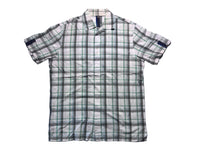 Vintage Plaid Short Sleeve Shirt - White / Grey / Green