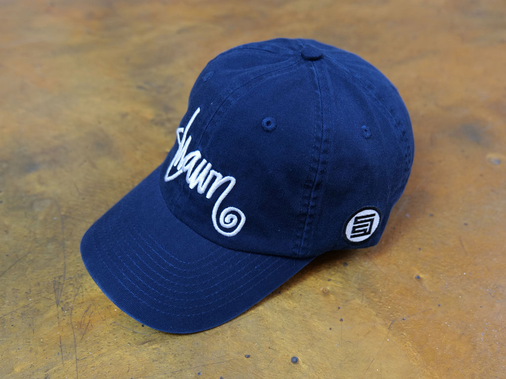 Shawn Script Strapback Cap - Navy