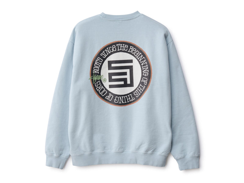 Roots Dot Crew Fleece - Washed Baby Blue