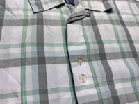 Vintage Plaid Short Sleeve Shirt - White / Grey / Green