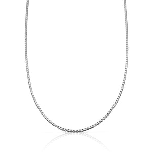 Classic Mike Sterling Silver 2 mm Wide Box Chain - 55 cm