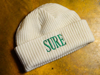 Crew Embroid Cable Beanie - Ecru