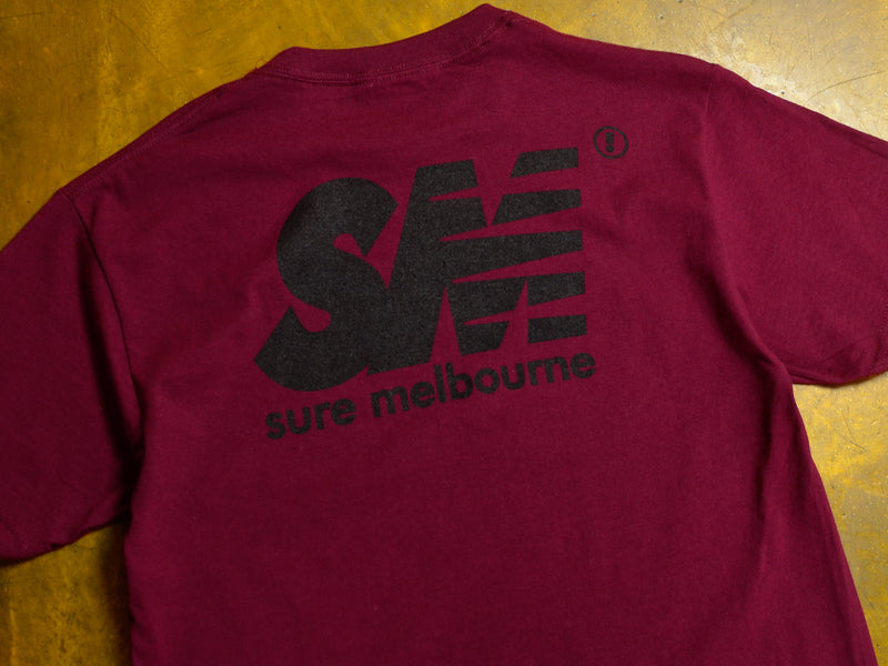 SM T-Shirt - Burgundy / Black