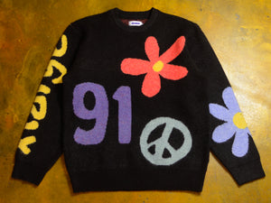 Flower and Peace Recycled Knit - Black