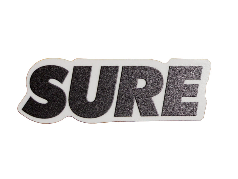 Small Sure Banner Sticker - Black
